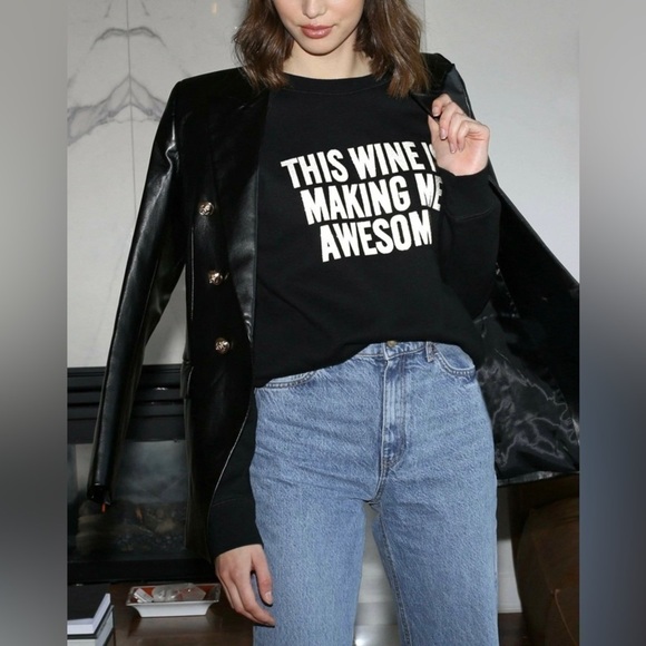 Brunette The Label Tops - Brunette the label “This Wine is Making Me Awesome" Sweatshirt S/M